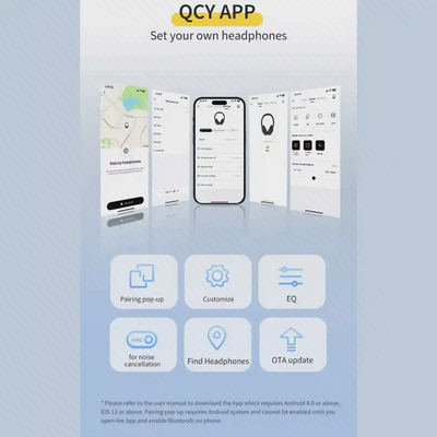قابلیتهای اپ QCY برای هدفون H3 Lite امکانات اپلیکیشن QCY برای شخصیسازی هدفون H3 Lite