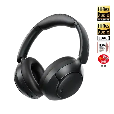 هدفون QCY H3 Pro مشکی با نشان‌های Hi-Res Audio و LDAC