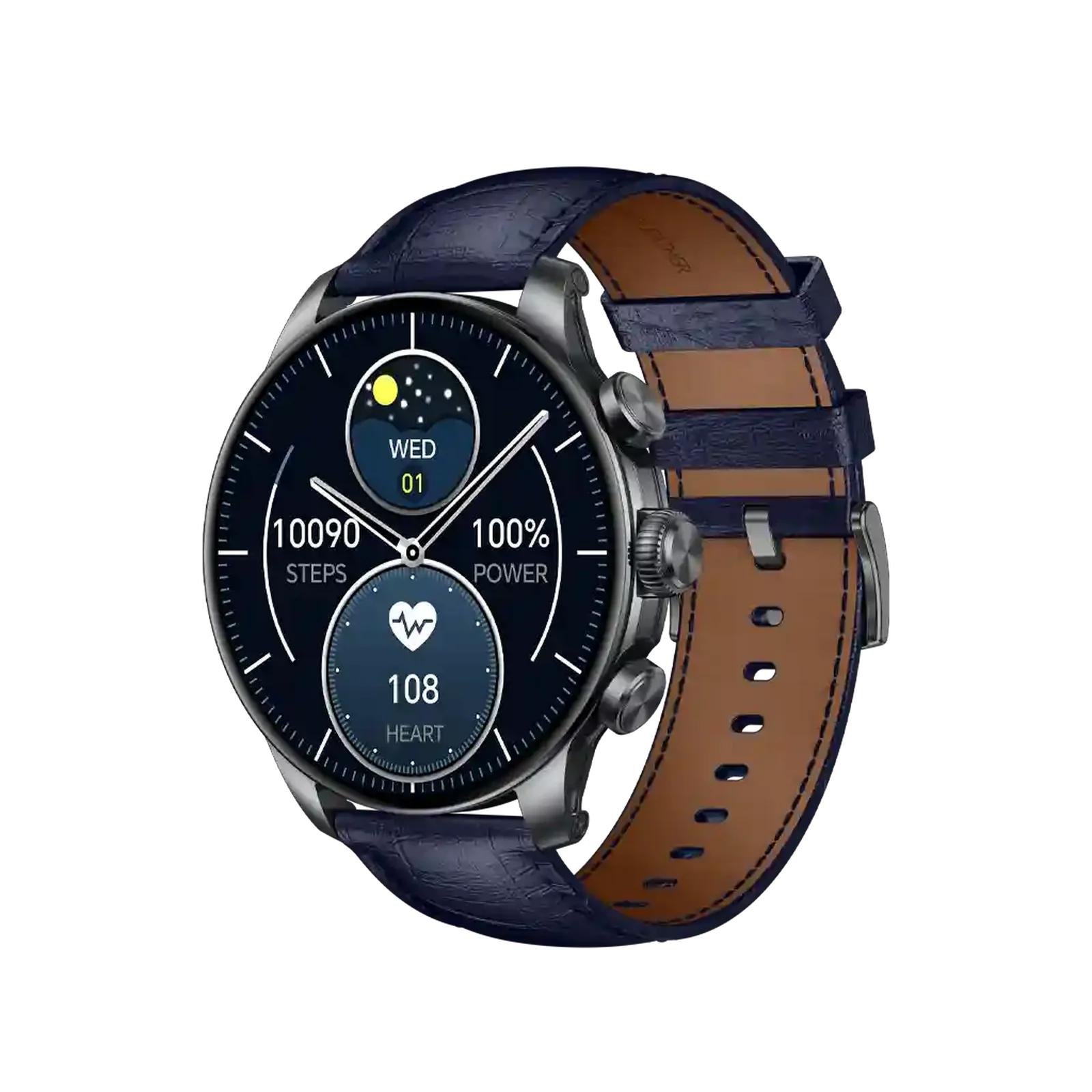 ساعت هوشمند Glorimi GX ClassicFit Limited Edition با بند چرمی سرمه ای