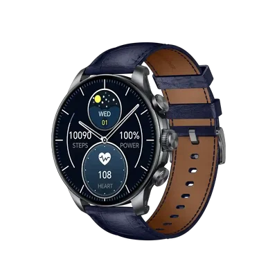 نمای اصلی Glorimi GX ClassicFit Limited Edition ساعت هوشمند Glorimi GX ClassicFit Limited Edition با بند چرمی سرمه ای