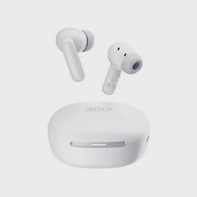 جزئیات گوشیهای QCY MeloBuds N30 سفید سری سیلیکونی و حسگرهای ایرباد سفید QCY MeloBuds N30