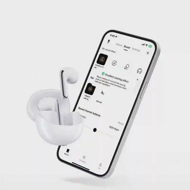 نمای اپلیکیشن QCY برای تنظیم AilyBuds Pro Plus