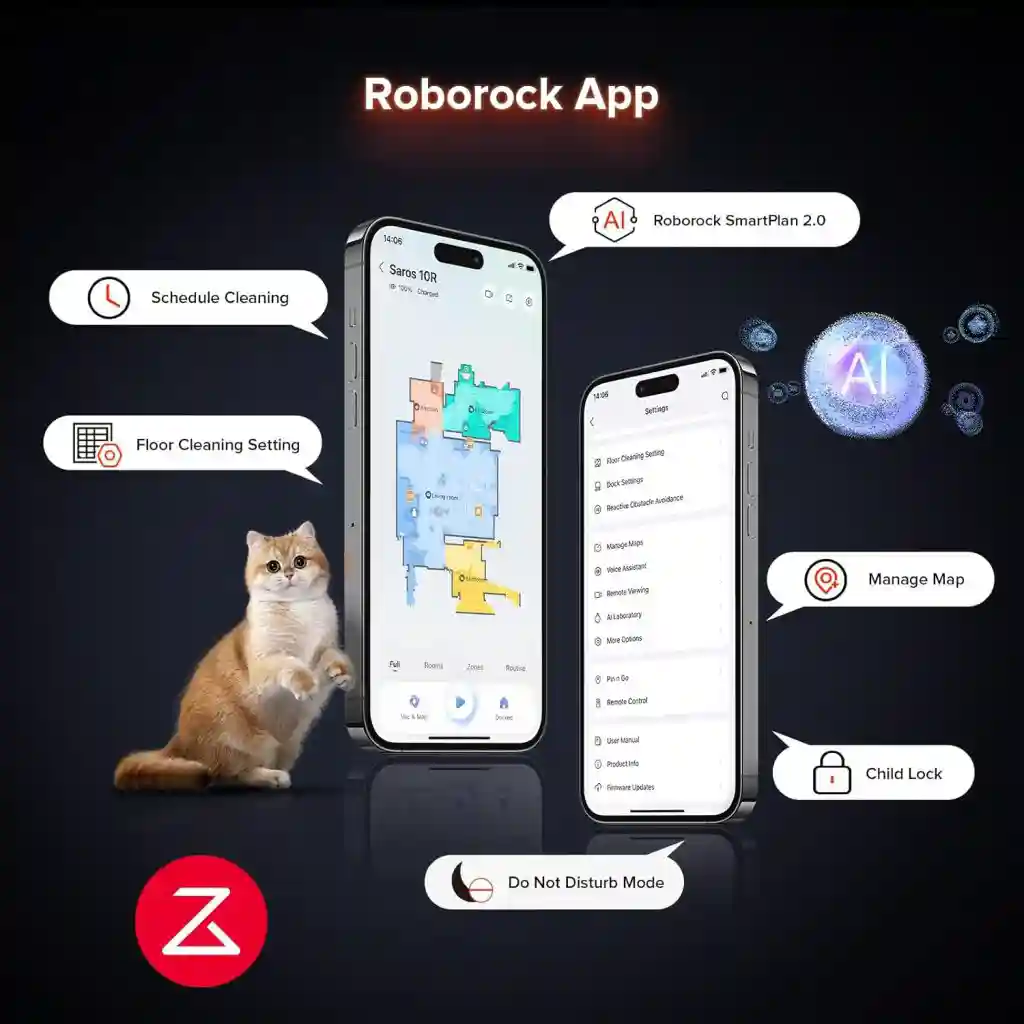 جارو رباتیک روبوراک مدل Roborock Saros 10R - دوستان پشمالوی شما شایسته بهترین‌ها هستند