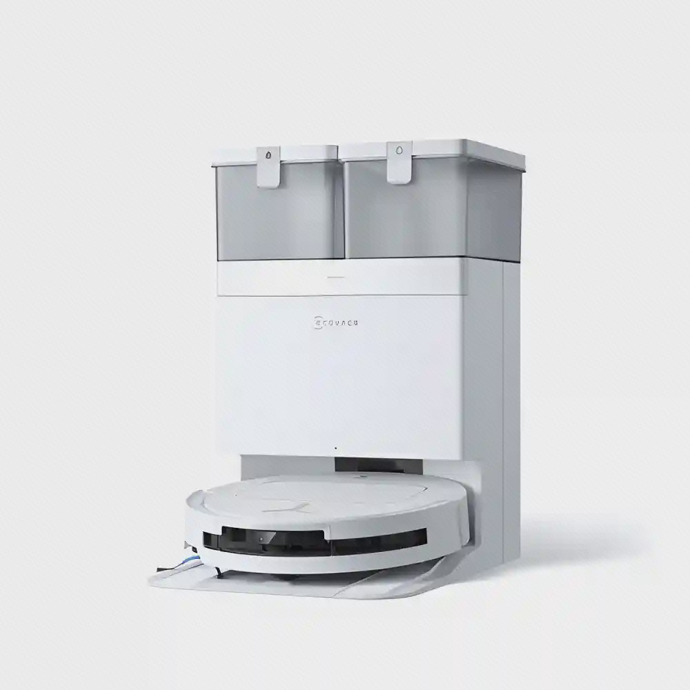 جارو Ecovacs T50 Pro Omni داخل ایستگاه از زاویه راست