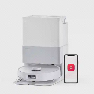 نمای اصلی روبوراک Qrevo Edge و ایستگاه سفید جارو رباتیک Roborock Qrevo Edge سفید با داک و اپلیکیشن موبایل