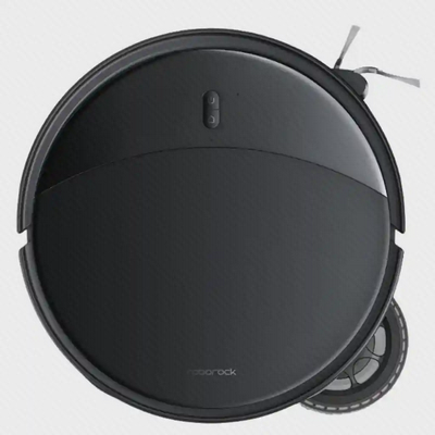 بدنه گرد و پد کناری Saros 10R از بالا نمای بالای جارو رباتیک مشکی Roborock Saros 10R