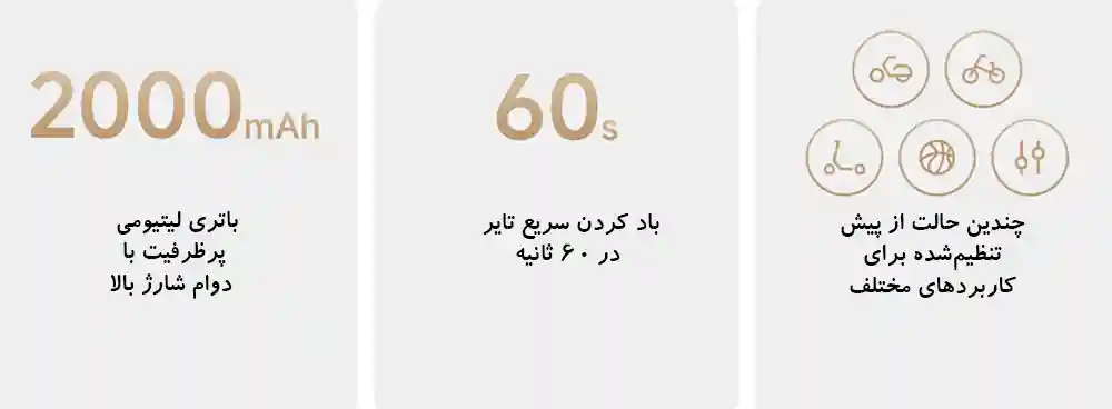 پمپ باد جیبی شیائومی مدل Mijia MJBXCQBQW - تصویر توضیحات 4