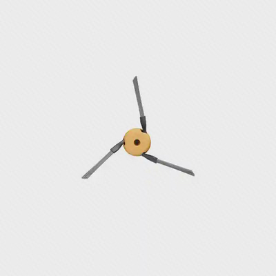 تصویر برس کناری Auto-Lifting 2.0 سازگار با Dreame X60 Ultra برس کناری سهبازو Dreame X60 Ultra با مرکز نارنجی و پرز خاکستری