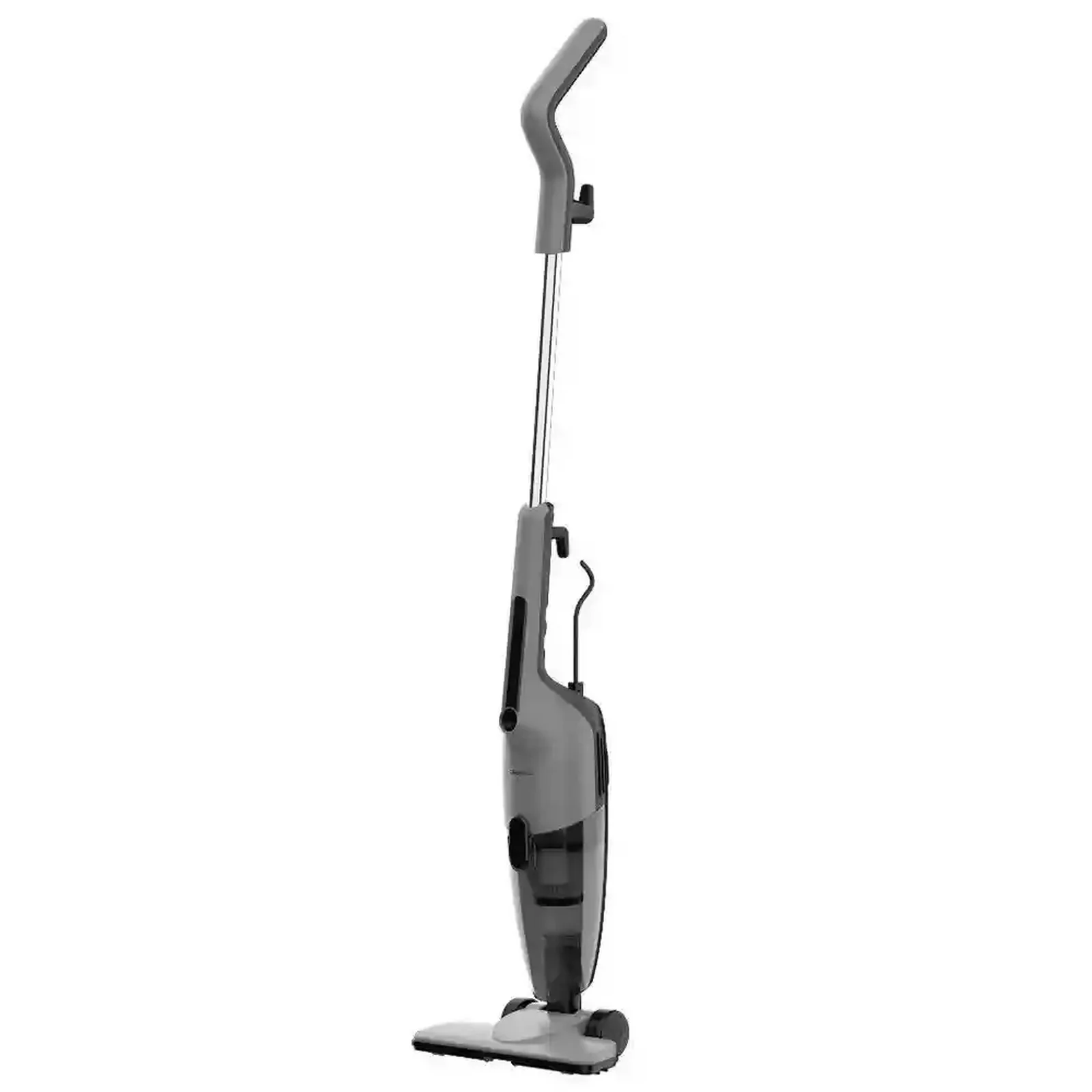 نمای اصلی جارو Deerma DX120C با دسته بلند جارو برقی عصایی Deerma DX120C سفید و خاکستری از نمای جانبی