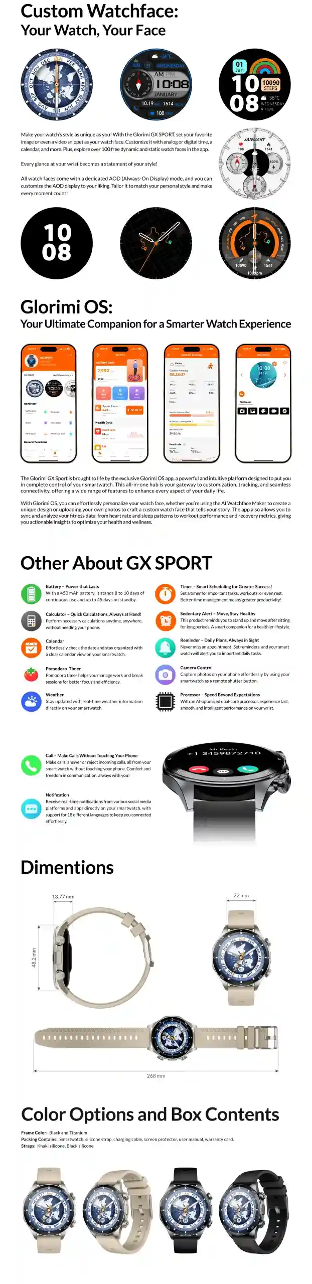 ساعت هوشمند شیائومی مدل Glorimi GX Sport با گارانتی - تصویر توضیحات 4