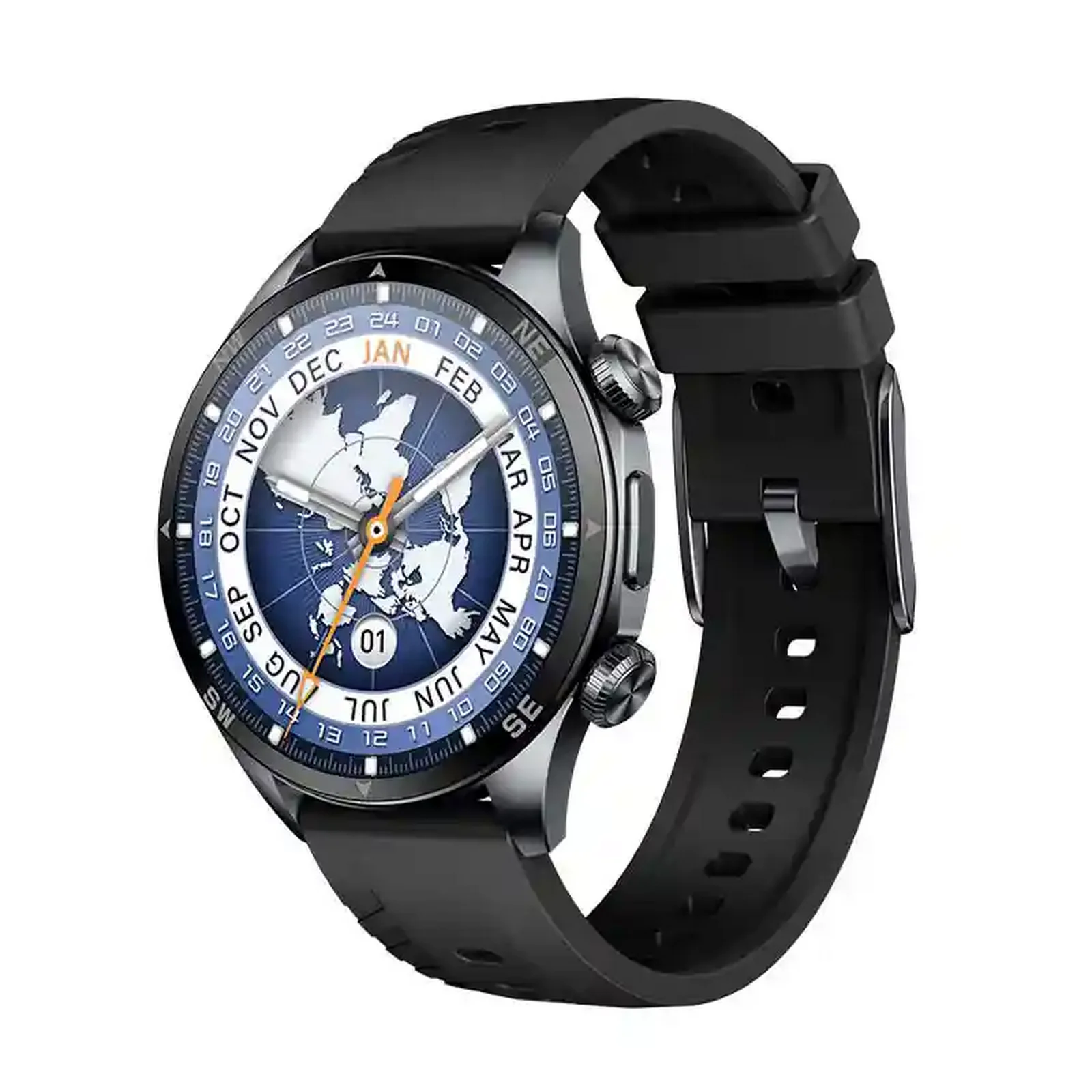 ساعت هوشمند Glorimi GX Sport مشکی با واچ‌فیس نقشه جهان