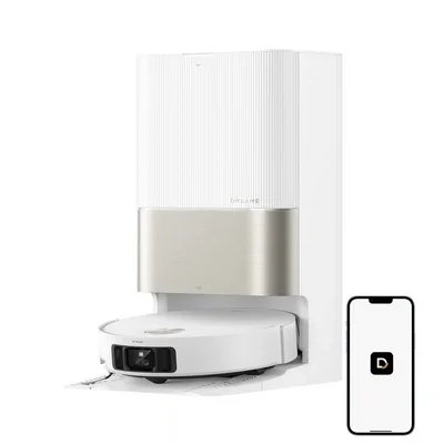 اتصال Dreame X50 Ultra و ایستگاه نظافت به گوشی کنترل جارو رباتیک Dreame X50 Ultra سفید با اپلیکیشن موبایل