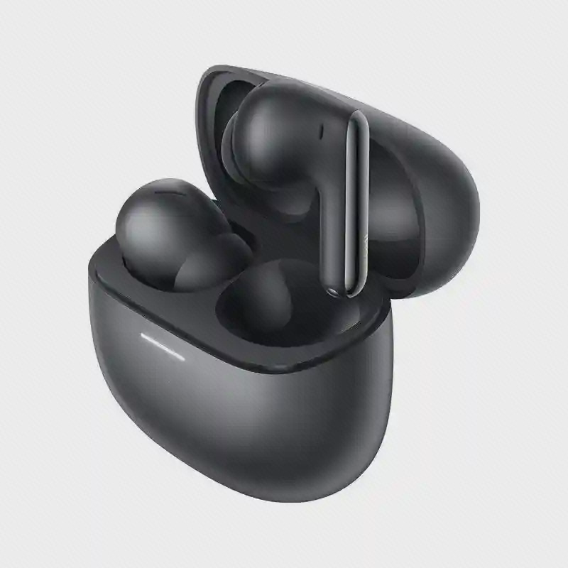 نمای سهرخ هندزفری مشکی Redmi Buds 6 Pro Redmi Buds 6 Pro مشکی با یک ایرباد بیرون از کیس شارژ
