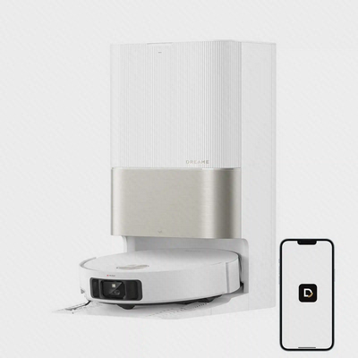 اتصال Dreame X50 Ultra و ایستگاه نظافت به گوشی کنترل جارو رباتیک Dreame X50 Ultra سفید با اپلیکیشن موبایل