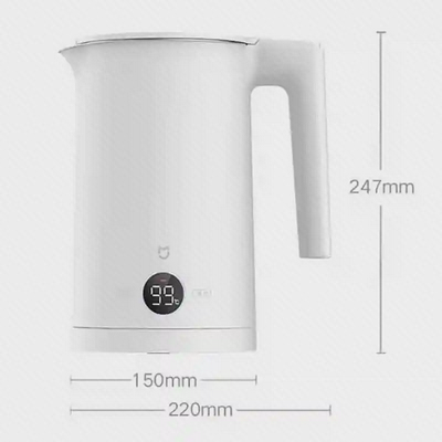 ابعاد کتری برقی Xiaomi Mijia P1 با ارتفاع ۲۴۷ میلی‌متر