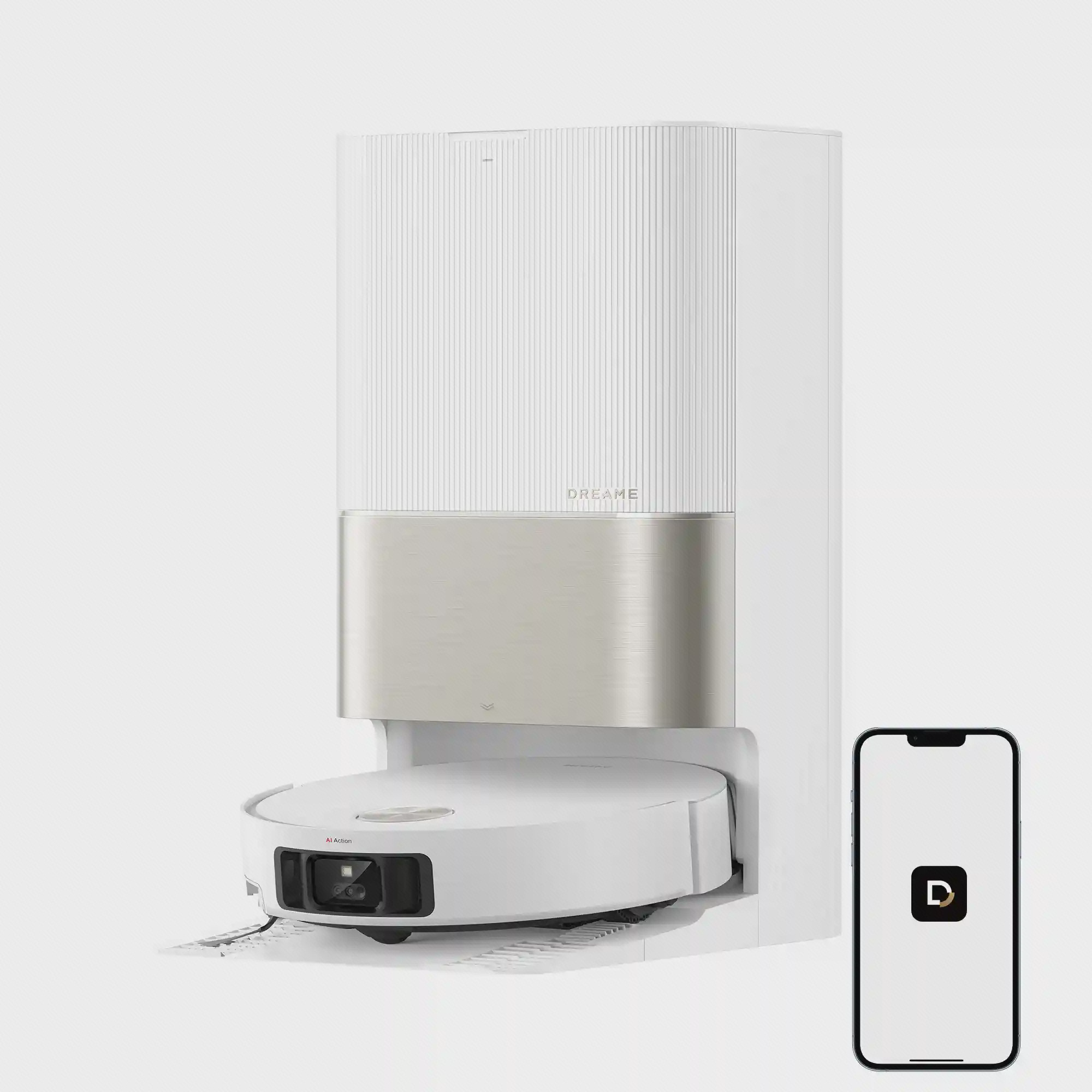 کنترل جارو رباتیک Dreame X50 Ultra سفید با اپلیکیشن موبایل