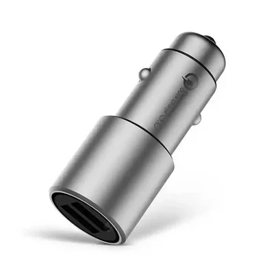 خروجی دوگانه شارژر خودرو شیائومی CC02CZM دو پورت USB شارژر فندکی Xiaomi CC02CZM از نمای مایل