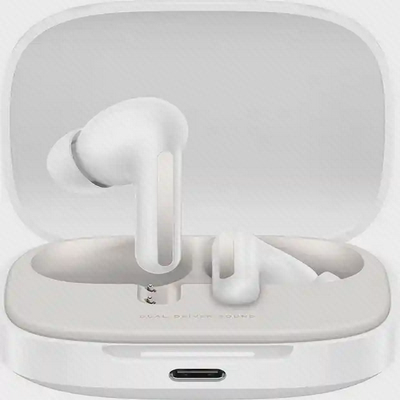 هندزفری سفید Redmi Buds 6 در محفظه شارژ با درپوش باز