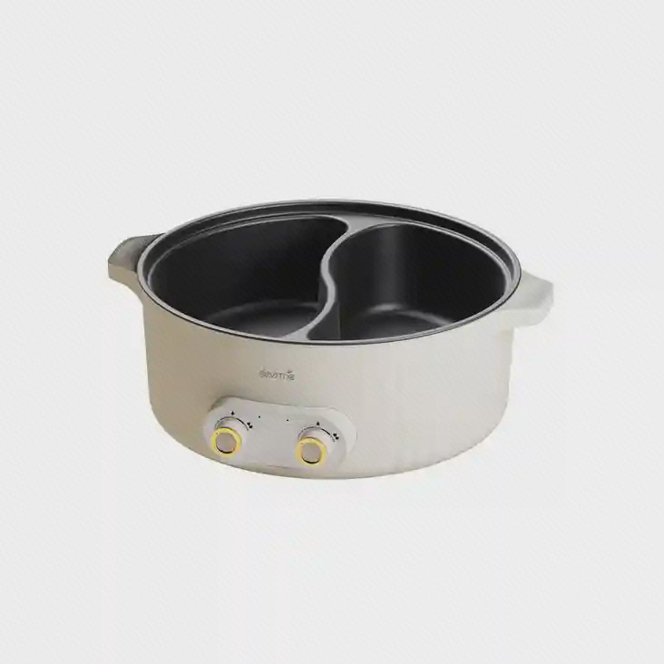 محفظه مجزای پخت قابلمه شیائومی Deerma DG50W ظرف دوبخشی قابلمه برقی Deerma DG50W بدون درپوش