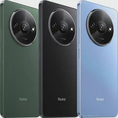 سه رنگ بدنه گوشی Xiaomi Redmi A3 رنگبندی گوشی شیائومی Redmi A3 سبز مشکی و آبی با دوربین گرد