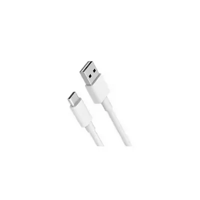 نمای کامل دو سر کابل شارژ ۱۸ واتی شیائومی کابل سفید شیائومی ۱۸ وات با دو سر USB و Type-C