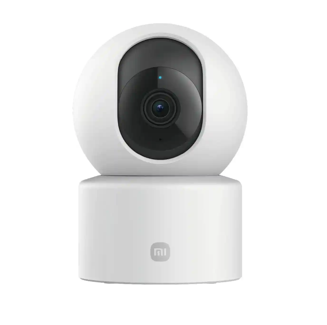 نمای جلوی لنز و بدنهٔ Xiaomi Smart Camera C301 نمای روبهرو دوربین هوشمند شیائومی C301 با بدنه سفید و لنز مشکی