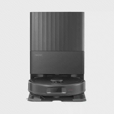 ایستگاه شارژ و شستشوی جارو رباتیک Qrevo S نمای روبهروی داک Roborock Qrevo S مشکی