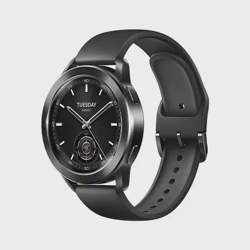 نمای اصلی ساعت شیائومی Watch S3 رنگ مشکی ساعت هوشمند Xiaomi Watch S3 مشکی با بند سیلیکونی