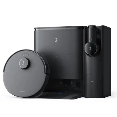 ربات و ماژول جارو دستی اکووکس T30s COMBO Complete جارو رباتیک Ecovacs T30s COMBO Complete کنار داک مشکی