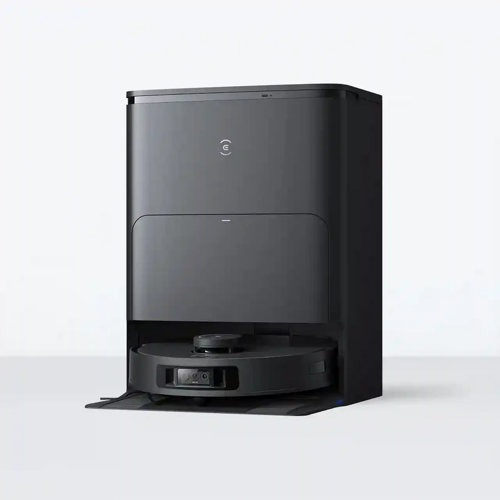 نمای اصلی اکووکس T30s Pro با ایستگاه همهکاره مشکی جارو رباتیک Ecovacs T30s Pro مشکی داخل داک OMNI