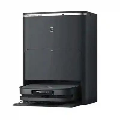 نمای اصلی اکووکس X5 Pro Omni و داک چندکاره جارو رباتیک Ecovacs X5 Pro Omni مشکی با ایستگاه