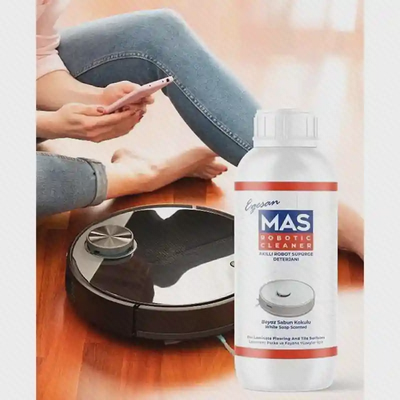 شوینده 500 میلی لیتری Mas برای مخزن جارو رباتیک محلول MAS Robotic Cleaner کنار جارو رباتیک مشکی