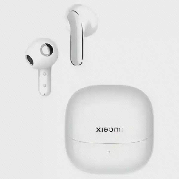 نمای ایربادها و محفظه سفید شیائومی بادز 5 هندزفری بلوتوثی Xiaomi Buds 5 سفید با کیس شارژ