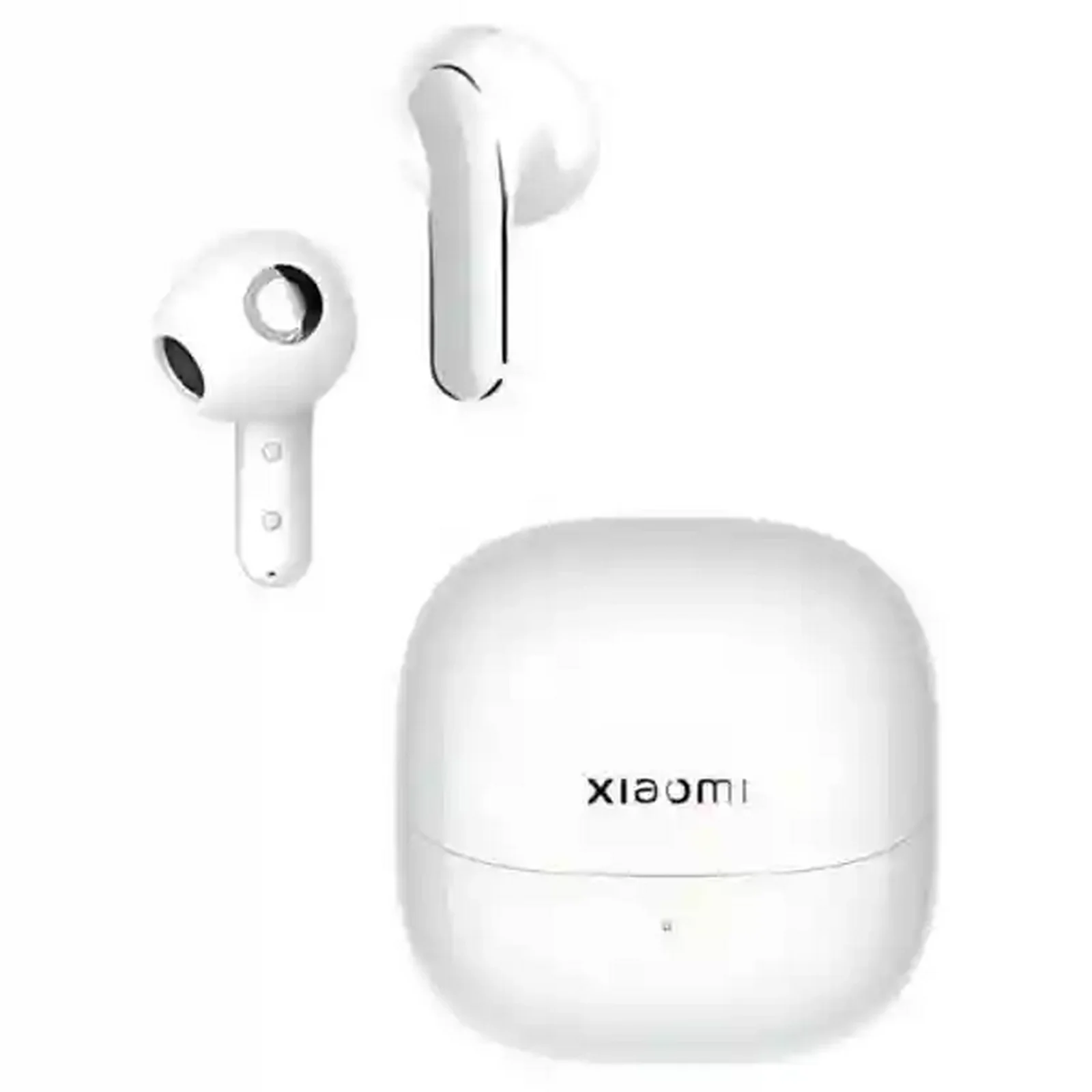 نمای ایربادها و محفظه سفید شیائومی بادز 5 هندزفری بلوتوثی Xiaomi Buds 5 سفید با کیس شارژ