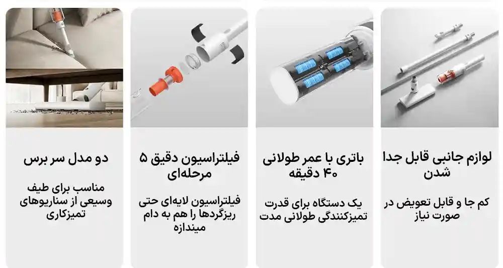 جارو شارژی شیائومی Xiaomi P30 E204 - تصویر توضیحات 4