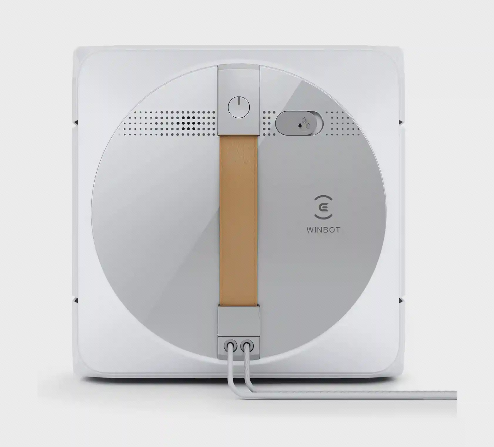 نمای اصلی ربات شیشه پاککن اکووکس Winbot W1 Pro ربات شیشهشوی Ecovacs Winbot W1 Pro از نمای روبهرو با دسته طلایی