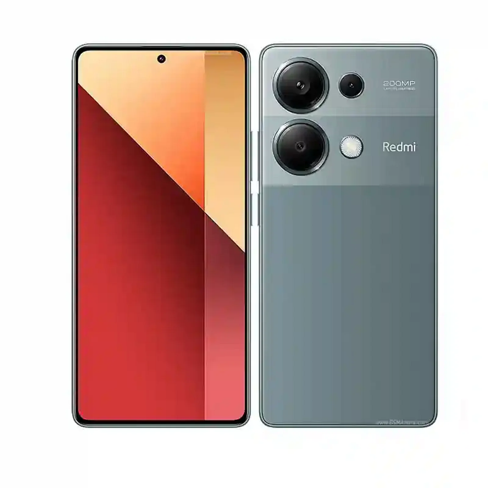Redmi Note 13 Pro 4G نسخه ۲۵۶ گیگ رم ۸ در نمای جلو و پشت سبز