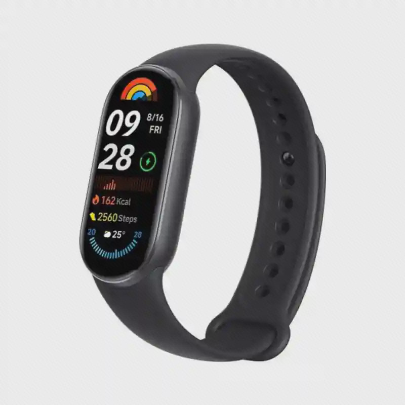 مچ بند هوشمند شیائومی Mi Band 9 مشکی از نمای سه‌رخ