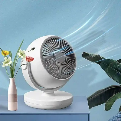 چرخش زاویه پنکه Xiaoda XD-ZMXHS01 وزش باد پنکه رومیزی Xiaoda XD-ZMXHS01 روی میز آبی