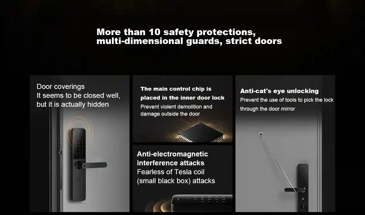 دستگیره در هوشمند شیائومی مدل Smart Door Lock E10 - تصویر توضیحات 13