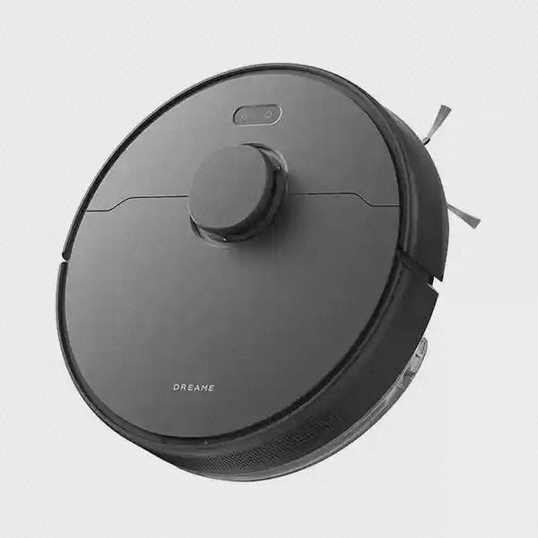 جارو رباتیک شیائومی مدل Dreame D9 Max Gen 2 مشکی با برجک لیزری در نمای سه رخ
