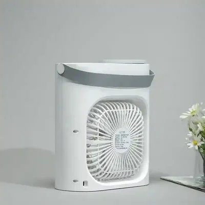 دریچه پشتی و درگاه شارژ Xiaoda XD-ZMLFS01 نمای پشت پنکه آبی Xiaoda XD-ZMLFS01 با بند حمل