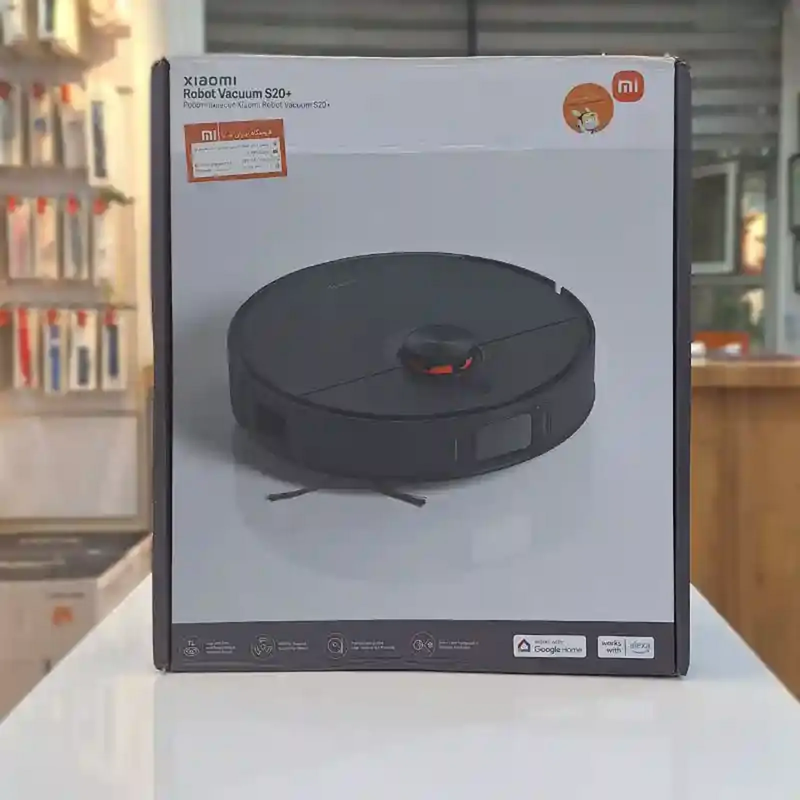 بستهبندی Xiaomi Robot Vacuum S20 Plus جعبه جارو رباتیک مشکی شیائومی S20 Plus پک فروش