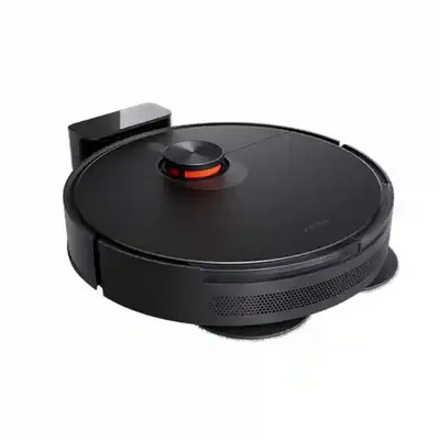 نمای اصلی Xiaomi Robot Vacuum S20 Plus مشکی جارو رباتیک مشکی شیائومی S20 Plus کنار پایه شارژ