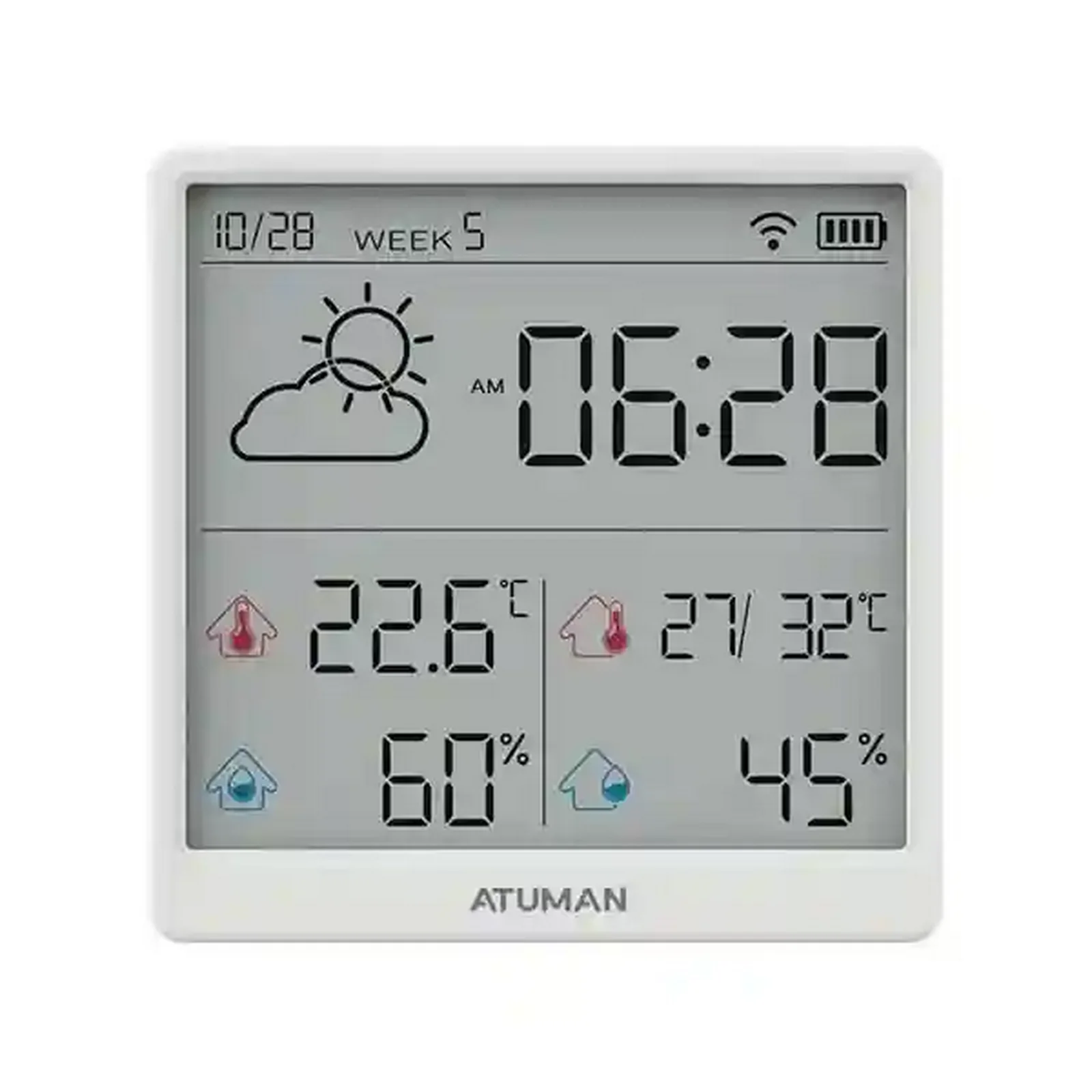 دماسنج و رطوبت‌سنج هوشمند شیائومی Atuman TH3 با نمایشگر دیجیتال