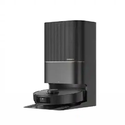 نمای سه رخ Dreame X40 Ultra با ایستگاه جارو رباتیک شیائومی Dreame X40 Ultra مشکی روی داک نظافت