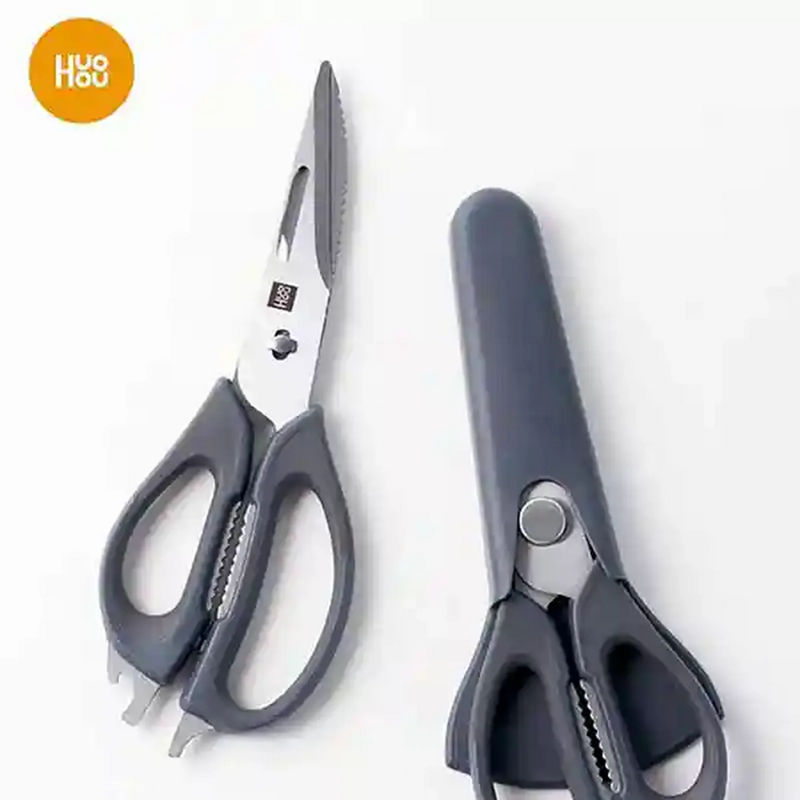 قیچی چندکاره شیائومی HuoHou HU0291 در حالت باز و داخل غلاف