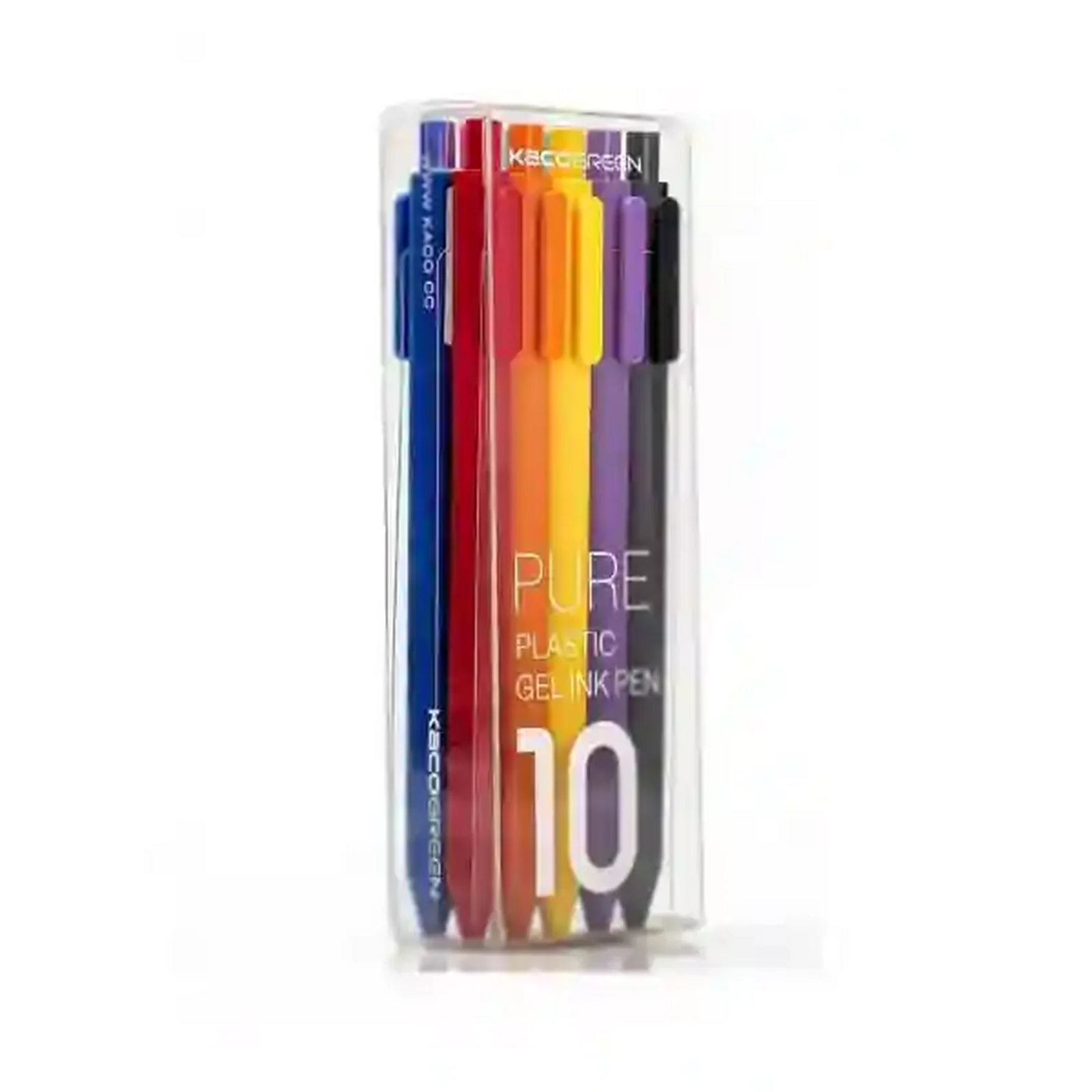 پک ۱۰ رنگ خودکار ژله‌ای شیائومی KACO K1015 داخل جعبه شفاف