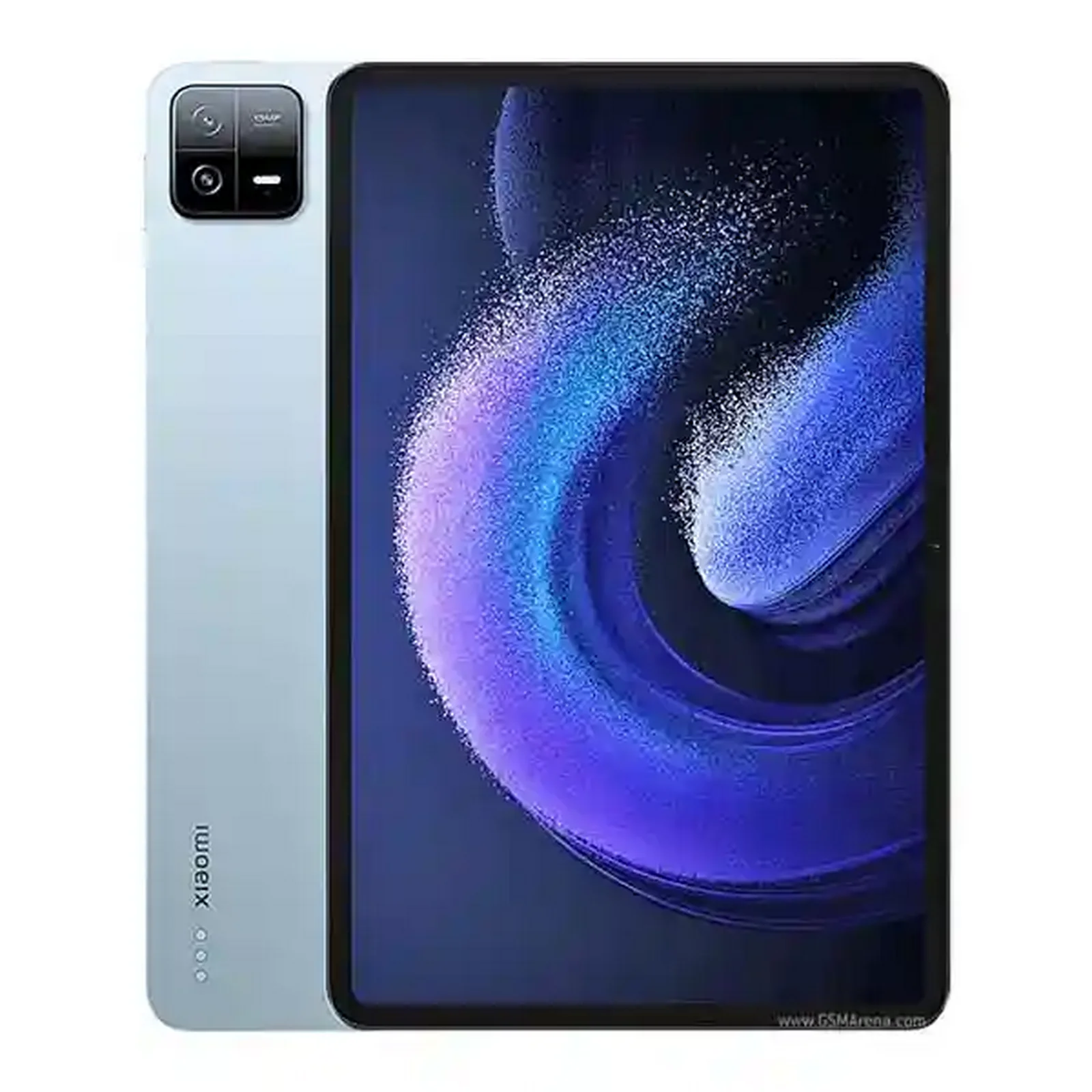 تبلت شیائومی Pad 6 ظرفیت ۱۲۸ گیگ در رنگ آبی نمای جلو و پشت تبلت آبی Xiaomi Pad 6 رم ۶ حافظه ۱۲۸ گیگ