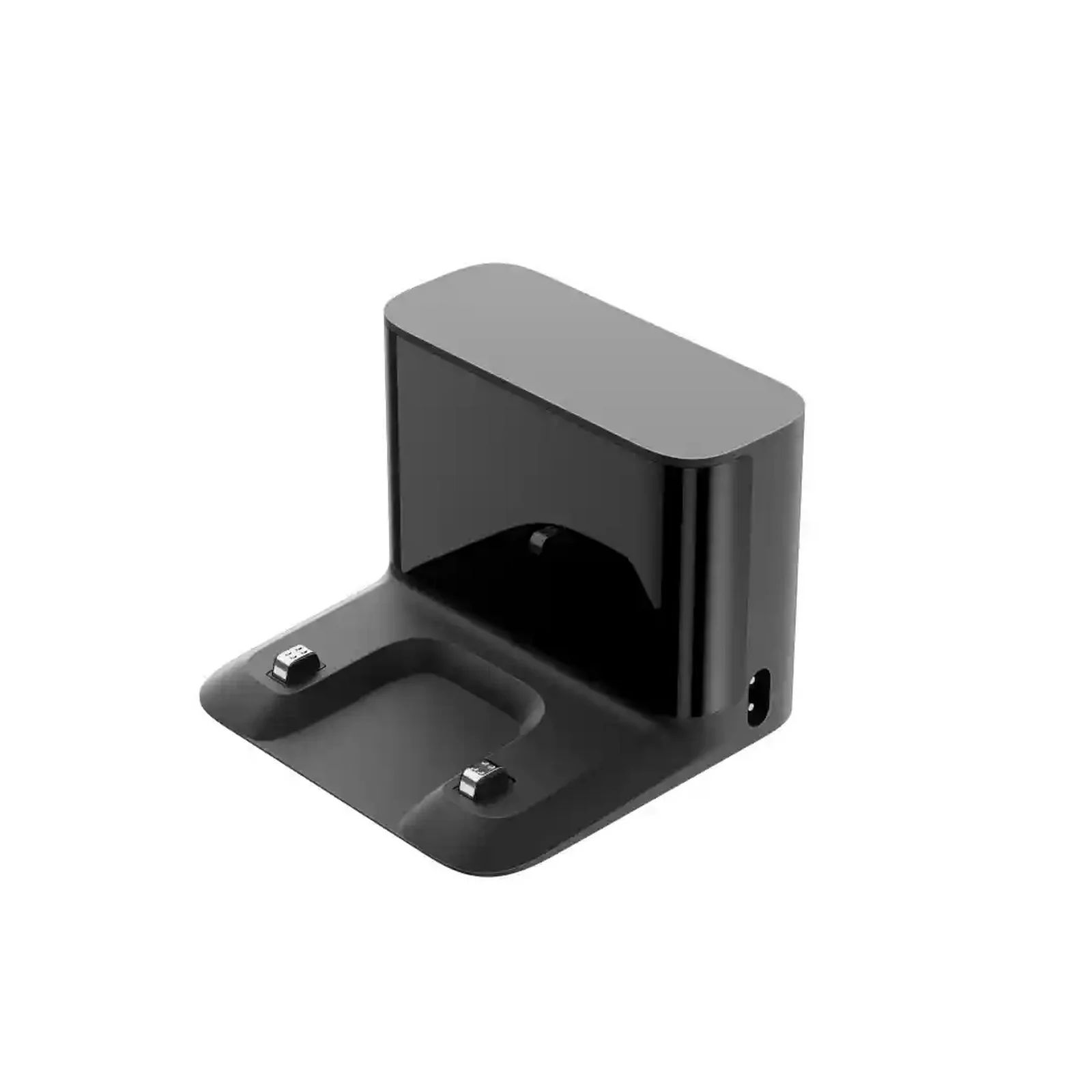 داک شارژ استوک جارو رباتیک شیائومی Dreame D10s Pro در نمای سهرخ داک شارژ داک شارژ استوک جارو رباتیک شیائومی Dreame D10s Pro با پایه شارژ مشکی و دو پین فلزی